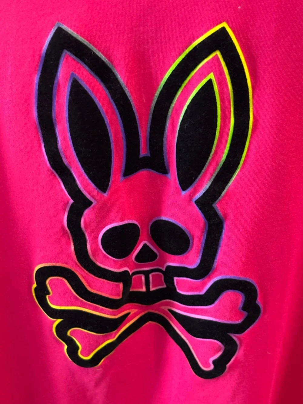 Psycho Bunny Tee Skull Bunny Graphic Design Fuchsia T-Shirt Sz 3(XS) Streetwear - Picture 3 of 10